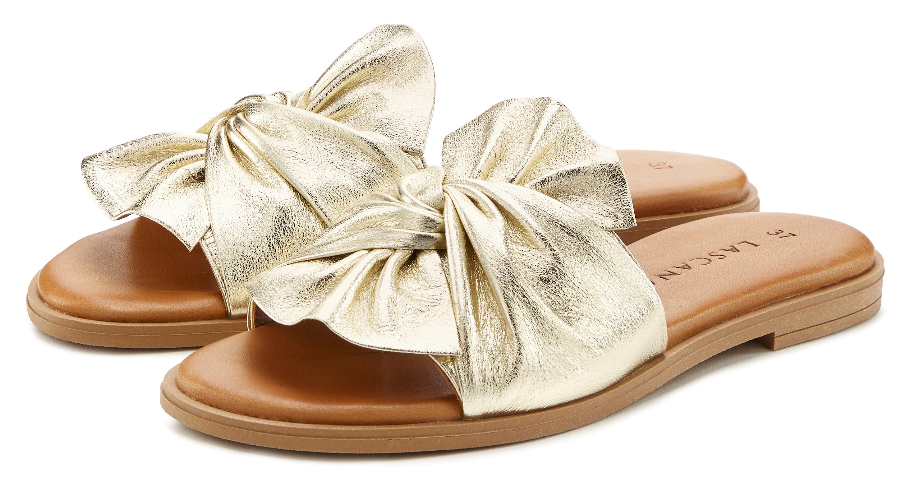 LASCANA Mule, Sandale, offener Schuh Pantolette (goldfarben)