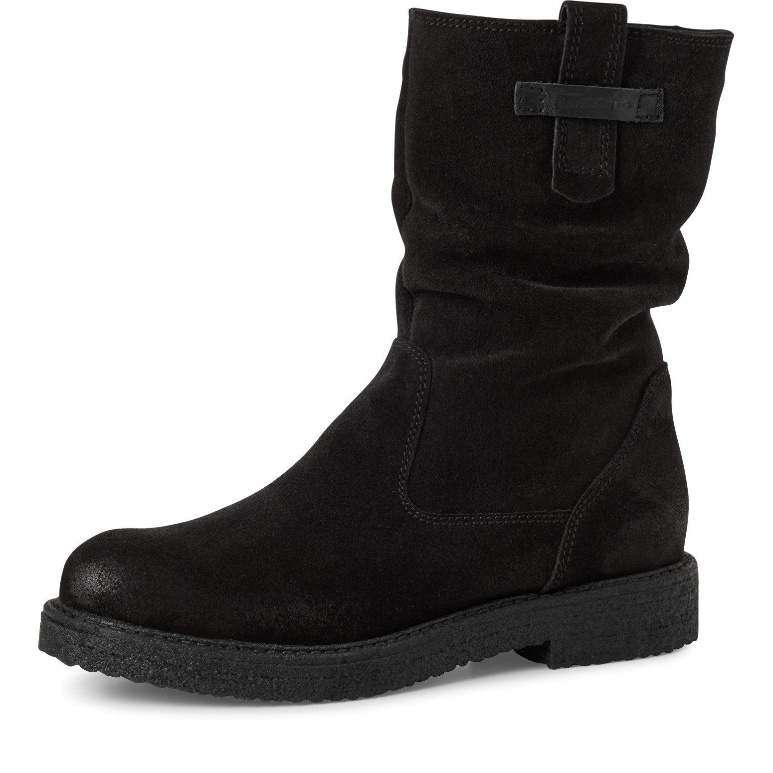 Tamaris Stiefelette, Blockabsatz, Kurzstiefel mit praktischem (schwarz)