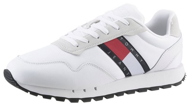 Tommy Jeans »RETRO LEATHER TJM ESS« Sneaker mit großer Logoverzierung (weiß-navy-rot)