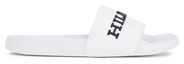 Tommy Hilfiger 3D PRINT HILFIGER POOL SLIDE Pantolette mit Kontrast-Logoschriftzug (weiß)