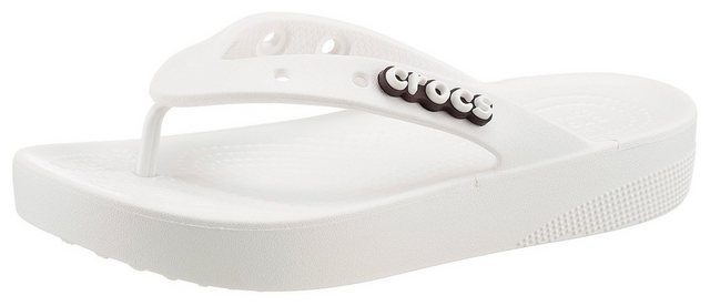 Crocs »Classic Platform Flip W« Zehentrenner mit Plateau (weiß)