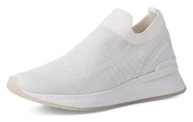 Tamaris »Fashletics« Slip-On Sneaker mit elastischem Schaft (weiß-metallic)