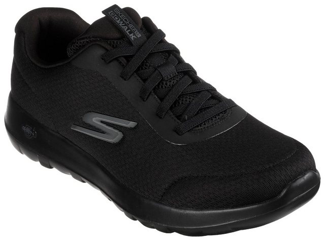 Skechers GO WALK MAX Slip-On Sneaker mit aufgesetzter Schnürung (schwarz)