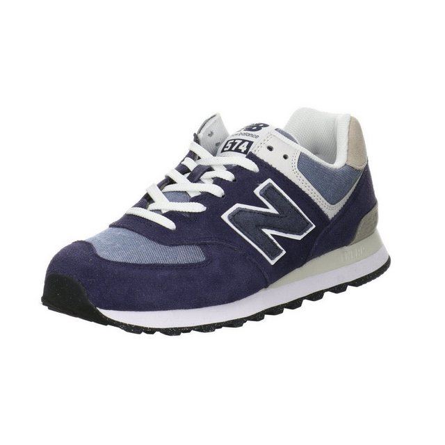 New Balance »574 uni« Sneaker Leder-/Textilkombination (blau kombi-blau/grau)