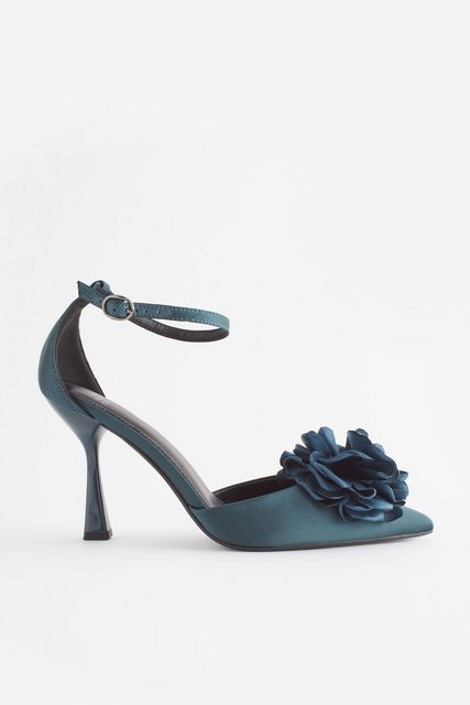 Next Forever Comfort® Spitze Absatzschuhe Ansteckblume High-Heel-Sandalette (1-tlg) (blau)