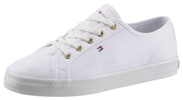 Tommy Hilfiger »ESSENTIAL NAUTICAL SNEAKER« Sneaker mit goldfarbenen Ösen (weiß)