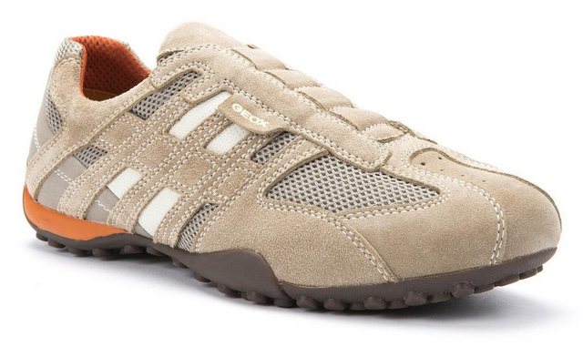Geox »UOMO SNAKE« Slip-On Sneaker mit modischen Ziernähten und mit Geox Spezial Membrane (beige-orange)