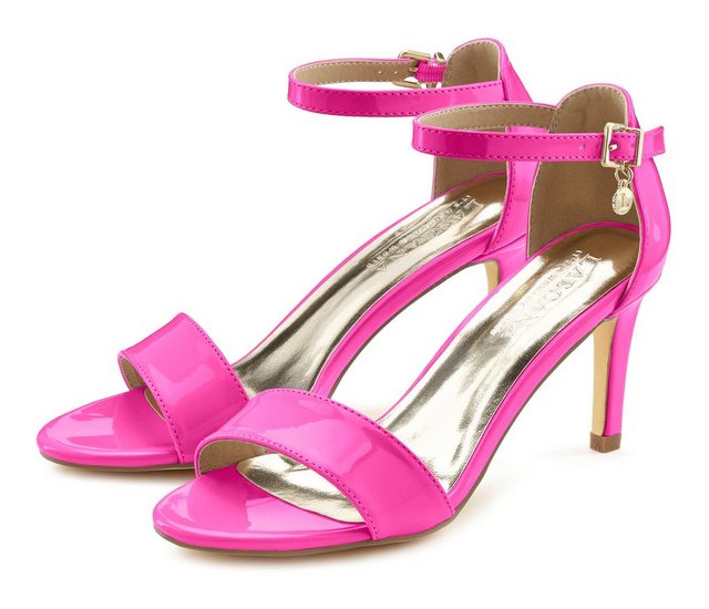 LASCANA High-Heel-Sandalette im zeitlosen Design, Riemchensandalette VEGAN (pink)
