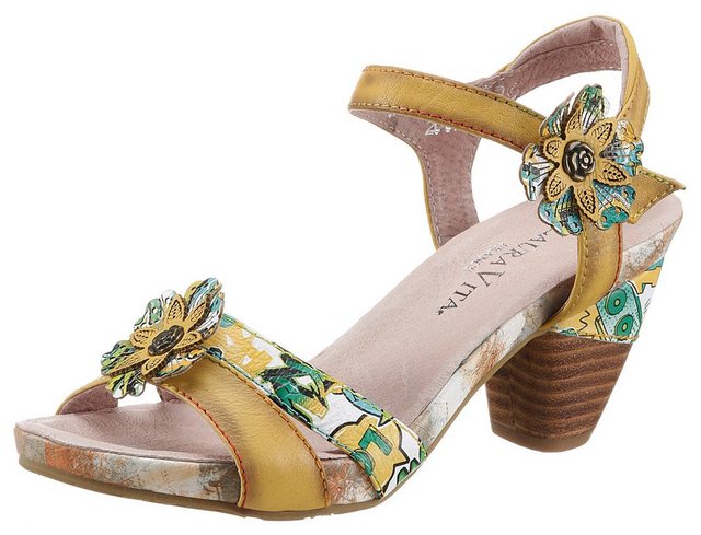 LAURA VITA »DACXO« Sandalette mit schöner Blütenapplikation (gelb-bunt)