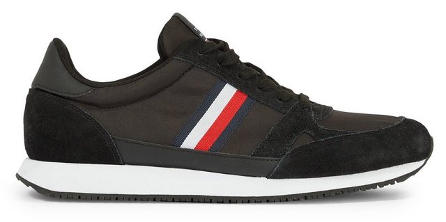 Tommy Hilfiger RUNNER LO VINTAGE MIX Sneaker mit seitlichen Streifen (schwarz)