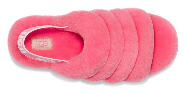 UGG »Fluff Yeah« Hausschuh mit elastischem Logo-Strap (pink)
