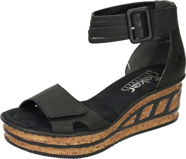 Rieker »Sandaletten« Sandalette aus strapazierfähigem Synthetik (schwarz)