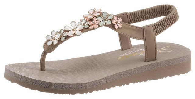Skechers »Mediatioan-Floral Embellished« Sandale mit Yoga Foam Dämpfung (grau)