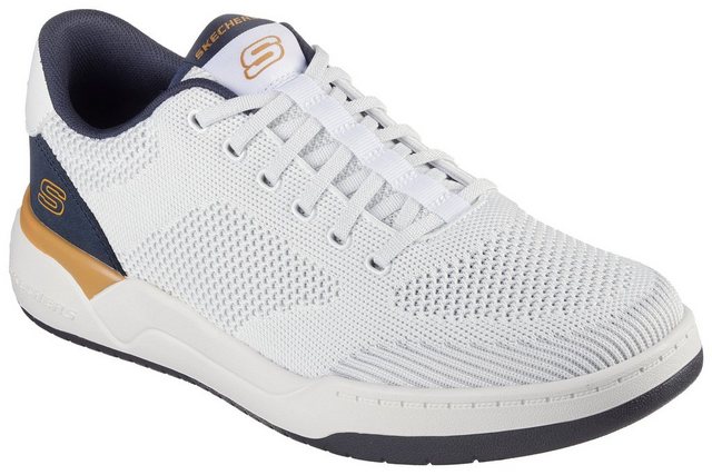 Skechers CORLISS-DORSET Sneaker für Maschinenwäsche geeignet, Freizeitschuh, Halbschuh, Schnürschuh (weiß-navy)
