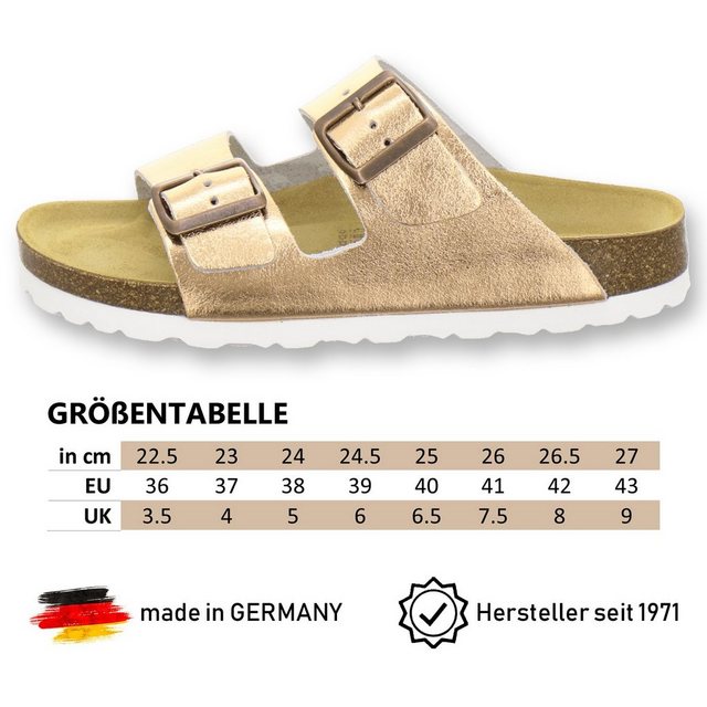 AFS-Schuhe »2100« Pantolette für Damen aus Leder mit Fussbett, Made in Germany (kupfer Lackleder)