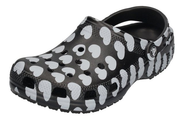 Crocs »CLASSIC HEART PRINT CLOG« Clog Black White (schwarz)
