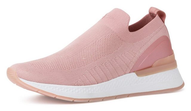 Tamaris »Fashletics« Slip-On Sneaker mit elastischem Schaft (rosa-metallic)