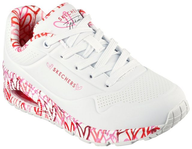 Skechers »UNO-LOVING LOVE« Wedgesneaker mit coolem Graffiti-Print (weiß-rot)