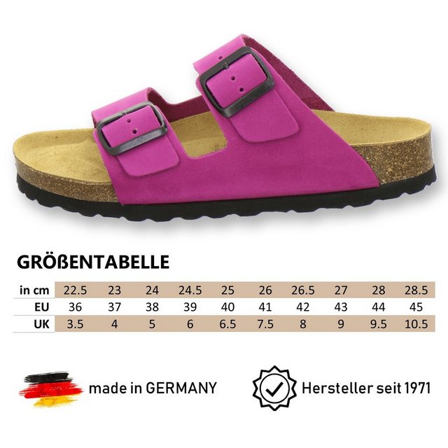 AFS-Schuhe »2100« Pantolette für Damen aus Leder mit Fussbett, Made in Germany (pink Nubuk)