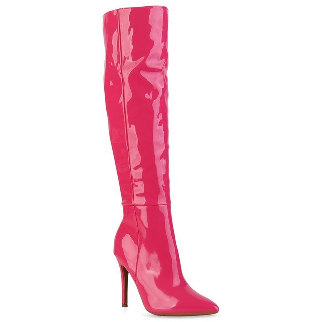 VAN HILL »839553« High-Heel-Stiefel Bequeme Schuhe (Neon Pink Lack)