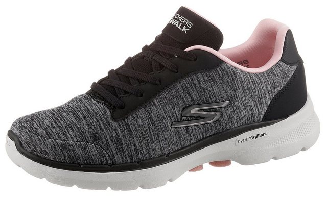 Skechers »GO WALK 6« Sneaker mit HYPER PILLAR TECHNOLOGY (schwarz-meliert)