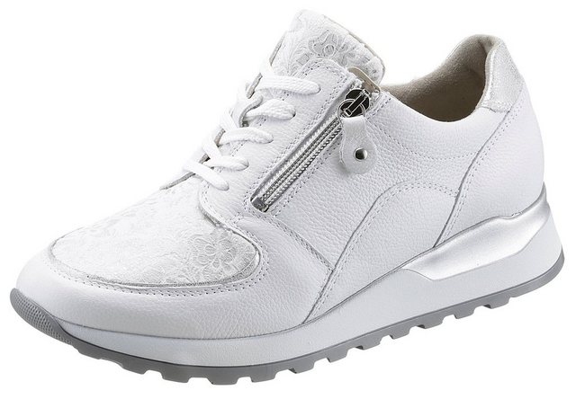 Waldläufer HIROKO-SOFT Keilsneaker mit Orthotritt Ausstattung, in Weite H (weiß-silberfarben)