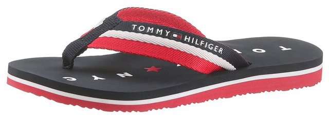 Tommy Hilfiger »Mellie 13« Zehentrenner mit Logo ausf der Laufsohle (blau|bunt|rot|weiß)