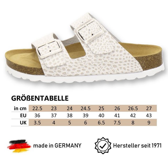 AFS-Schuhe »2100« Pantolette für Damen aus Leder mit Fussbett, Made in Germany (beige-crocco)