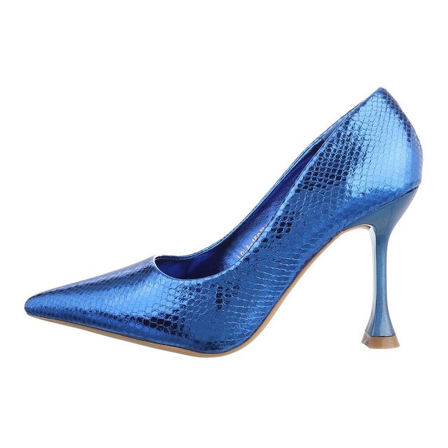 Ital-Design »Damen Abendschuhe Party & Clubwear« High-Heel-Pumps Pfennig-/Stilettoabsatz High Heel Pumps in Blau (blau)