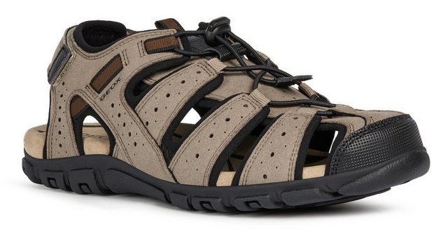 Geox »UOMO STRADA« Sandale mit praktischem Fersenklettverschluss (braun)
