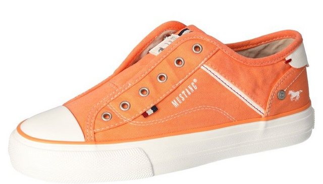 Mustang Shoes Slip-On Sneaker mit praktischem Gummizug (orange)