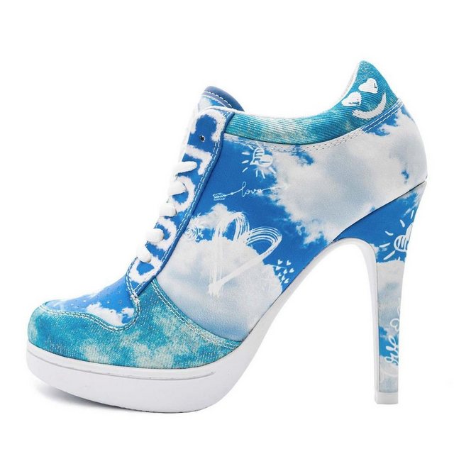 Missy Rockz »HAPPY CLOUD skyblue / white« High-Heel-Stiefelette Absatzhöhe: 10,5 cm (blau)