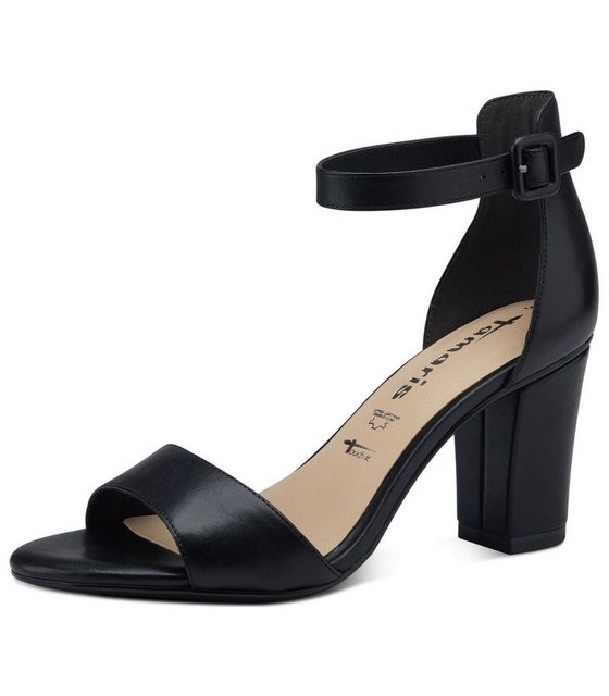 Tamaris Sandalen Leder High-Heel-Sandalette (schwarz)