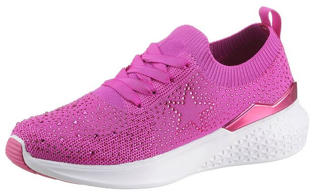 Ara »Maya« Slip-On Sneaker mit Glitzersteine, H-Weite (pink)