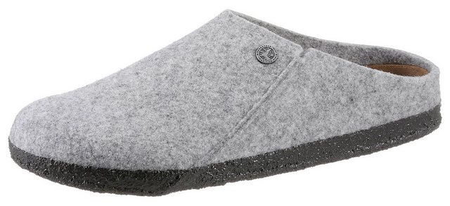 Birkenstock »ZERMATT« Pantoffel mit ergonomisch geformtem Fußbett (hellgrau)