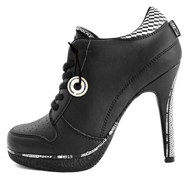 Missy Rockz »TIRE ROCKZ black / white« High-Heel-Stiefelette Absatzhöhe: 8,5 cm (bunt)