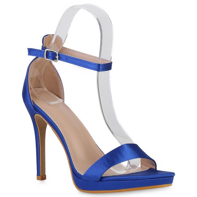 VAN HILL 840414 High-Heel-Sandalette Schuhe (Blau)