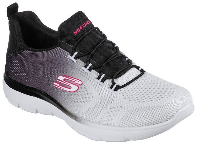 Skechers SUMMITS BRIGHT CHARMER Slip-On Sneaker mit schönem Farbverlauf (schwarz-weiß)