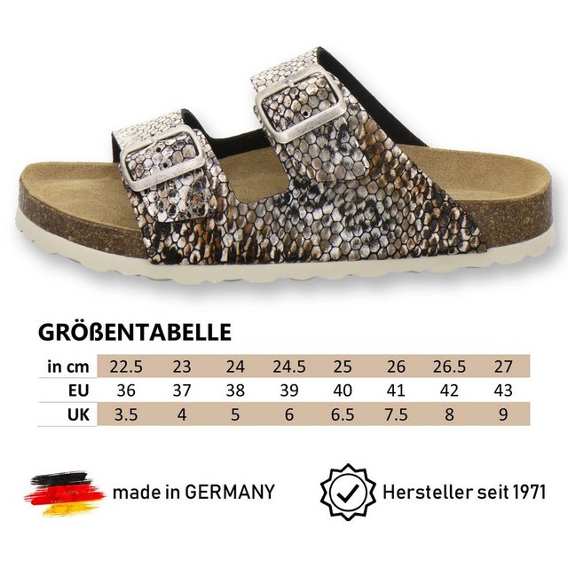 AFS-Schuhe »2100« Pantolette für Damen aus Leder mit Fussbett, Made in Germany (bronze-snake)