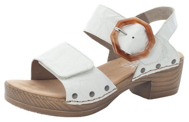 Rieker Sandalette mit großer Zierschnalle (weiß)
