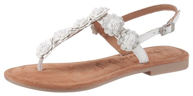 Tamaris »MINU« Sandale mit schönen Blüten verziert (weiß)