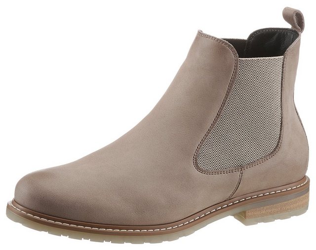 Tamaris »BELIN« Chelseaboots in abgerundeter Form (taupe-used)