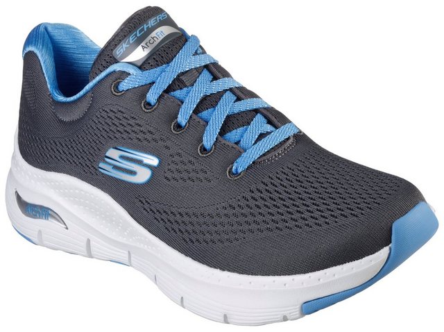 Skechers »ARCH FIT« Sneaker mit seitlichem Logo-Emblem (grau-blau)