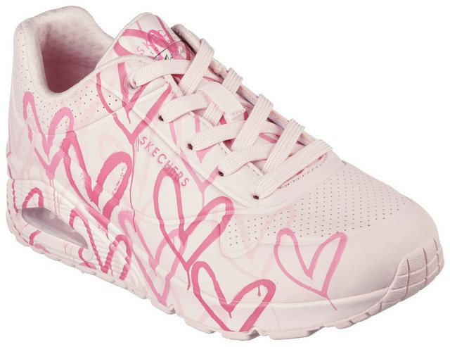 Skechers »UNO-SPREAD THE LOVE« Wedgesneaker mit auffälligem Graffiti-Print (rosa-weiß-multi)