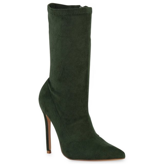 VAN HILL »839900« High-Heel-Stiefel Bequeme Schuhe (grün)