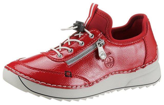 Rieker Slip-On Sneaker in glänzender Optik (rot)