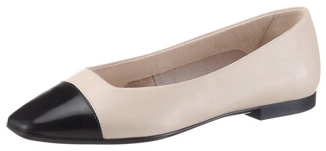 Tamaris »LORITA« Ballerina mit glänzender Schuhspitze (beige|schwarz)