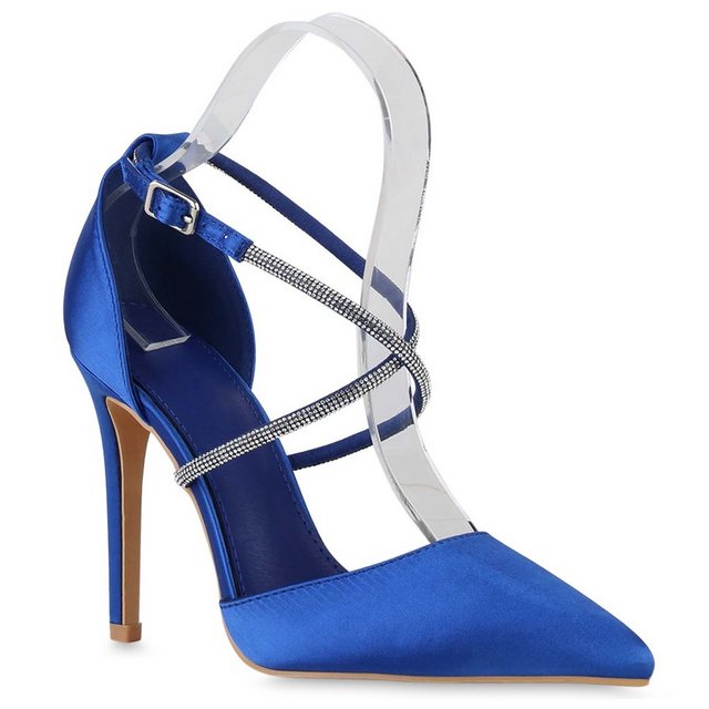 VAN HILL 840038 High-Heel-Pumps Bequeme Schuhe (Blau)