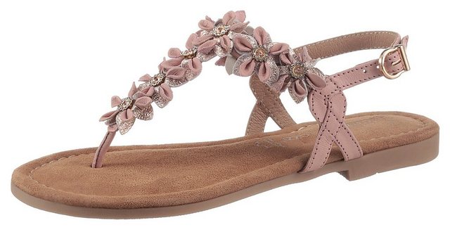 MARCO TOZZI Sandale mit aufwendiger Blütenverzierung (rosé-metallic)