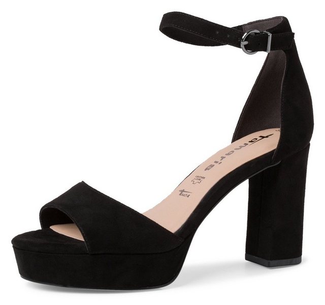 Tamaris High-Heel-Sandalette mit verstellbarem Riemchen (schwarz)